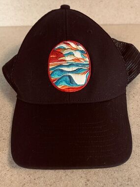 Patagonia Stained Glass Trucker Snap Back Hat Black